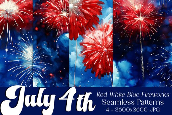 4th of July Fireworks Seamless Pattern: A Versatile Design Resource for Patriotic Creations