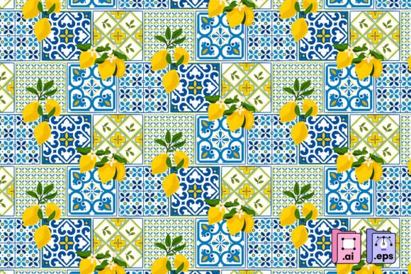 Amalfi Coast Lemon Tile Pattern