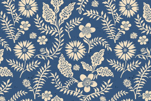 Block-printed Pattern Kalamkari Muhgal09