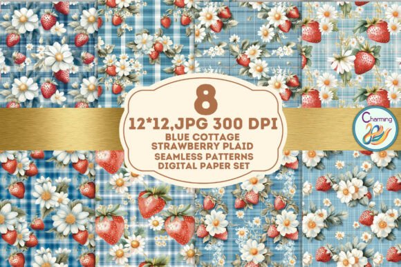 Blue Strawberry Plaid: A Versatile Design for Creative Projects