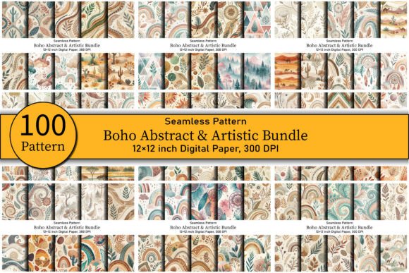 Boho Abstract Seamless Digital Paper