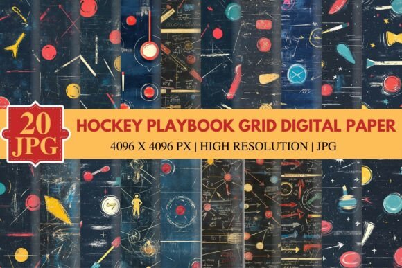 Bring Your Sports-Themed Projects to Life with Hockey Playbook Grid Digital Paper