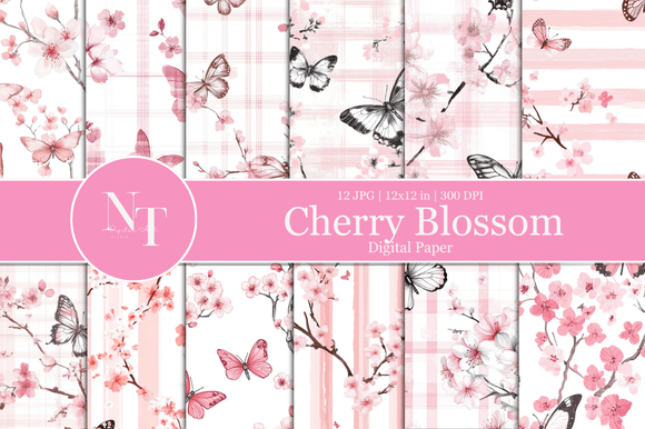Cherry Blossom Digital Paper: A Touch of Elegance for Your Creative Projects