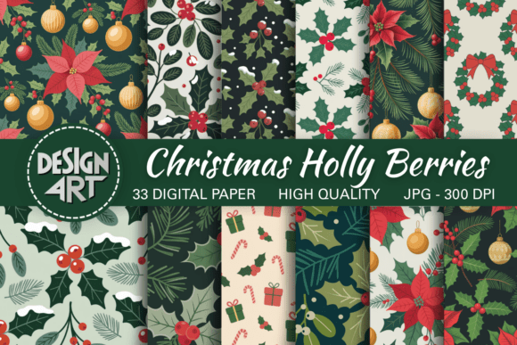 Christmas Holly Berries Seamless Pattern: A Timeless Design for Modern Holiday Projects