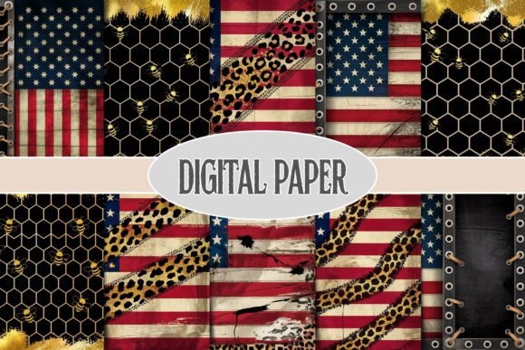 Distressed American Flag with Leopard: A Strategic Design Element for Creative and Business Applications