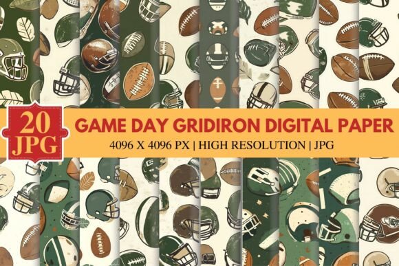 Game Day Gridiron Digital Paper: A Bold Choice for Sports-Themed Creations