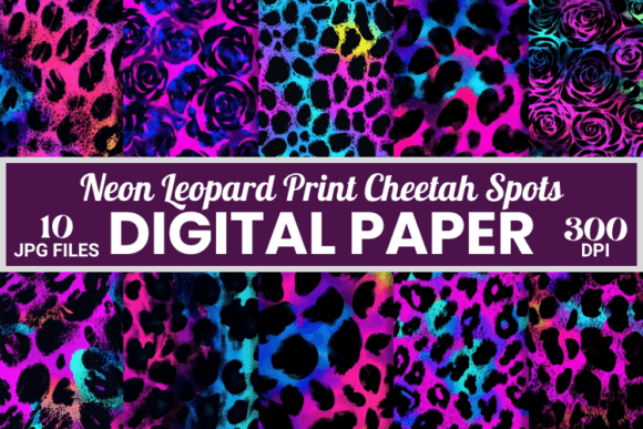 Neon Leopard Print Cheetah Spots Pattern: A Trendy Digital Design for 2025