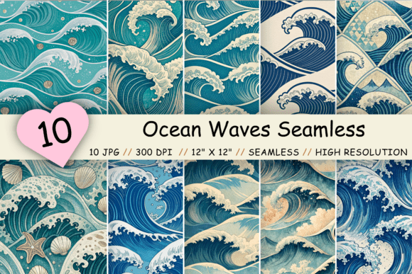 Ocean Waves Seamless Pattern – Deep Blue