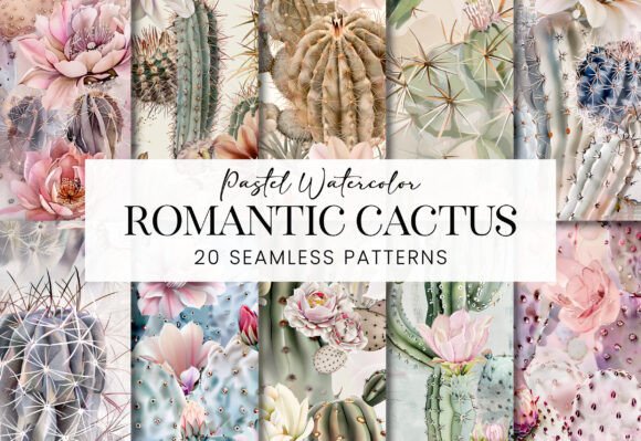 Romantic Cactus Watercolor Desert Floral