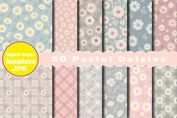 Seamless Pastel Daisies Pattern: A Versatile Design for Creative Projects and Business Use