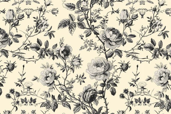 Toile De Jouy Pattern Vintage Kitchen 08