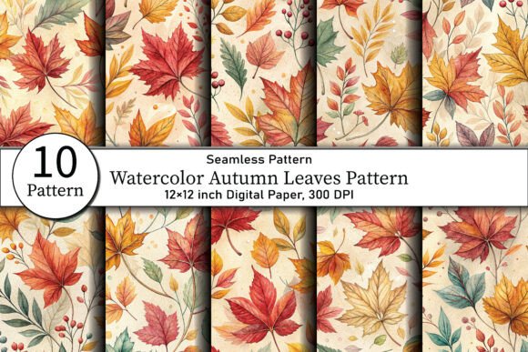 Watercolor Autumn Leaves Pattern: A Versatile Design Asset