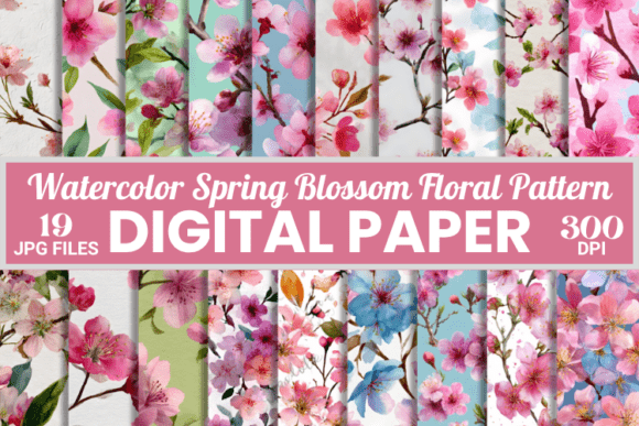 Watercolor Spring Blossom Floral Pattern: A Versatile Design for Creative Projects