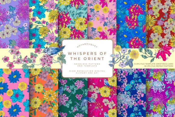 Whispers of the Orient Pattern Template: A Versatile Design Resource for Creative Projects